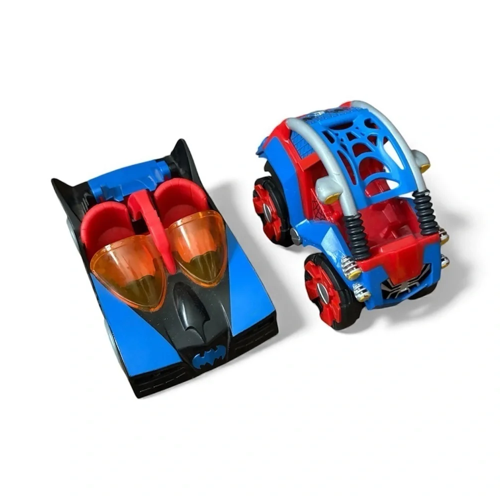 Spiderman Blue and Red Vehicle Duo Bundle Batmobile Batman DC Blue Kids Toy